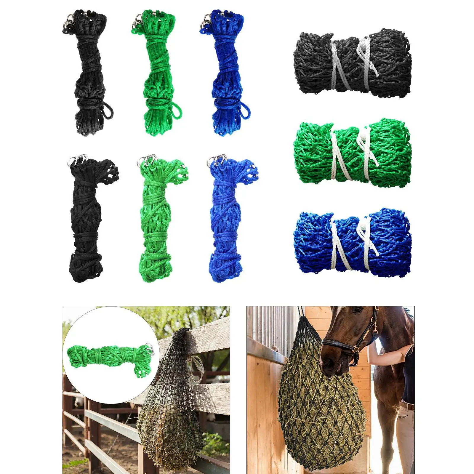 Slow feed Hay Net, Hay Bag, Lightweight Horse Feeding Supplies, Hanging Mesh Bag