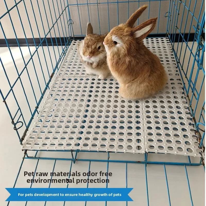 Almohadillas para los pies de conejo con fugas fecales, jaula para hámster, almohadilla para los pies, puede empalmar PVC, Material ecológico, estera con agujeros para jaula, productos para mascotas - imagen 2