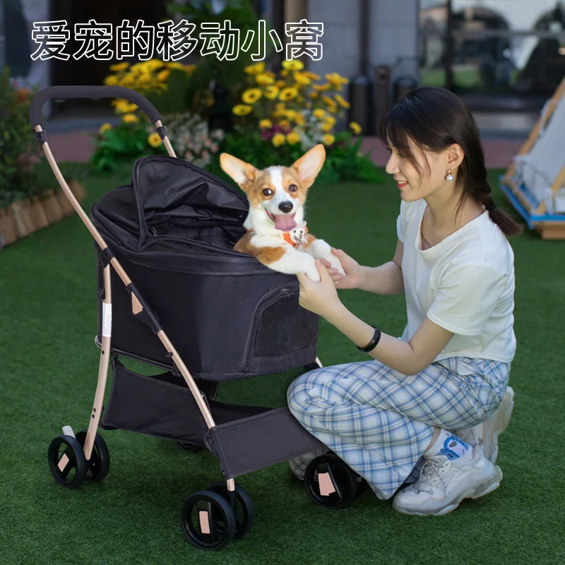Carrito de paseo plegable para perros grandes, desmontable - imagen 2
