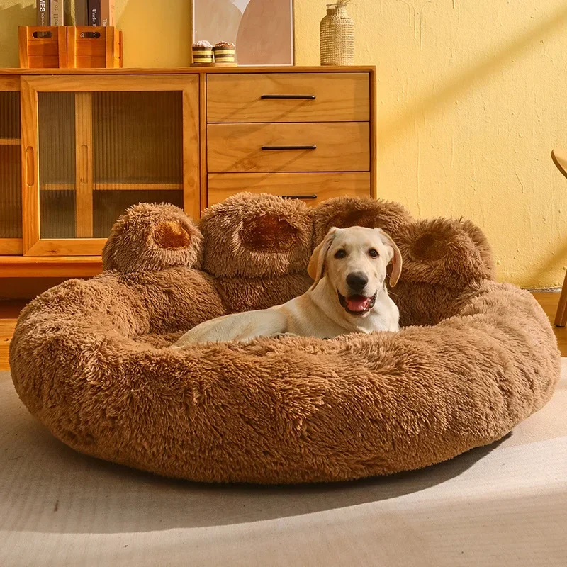Perrera de invierno cálida para perros medianos y grandes, Corgi Golden Retriever, cama para perros, sofá de terciopelo, estera para dormir, suministros para mascotas para las cuatro estaciones - imagen 3