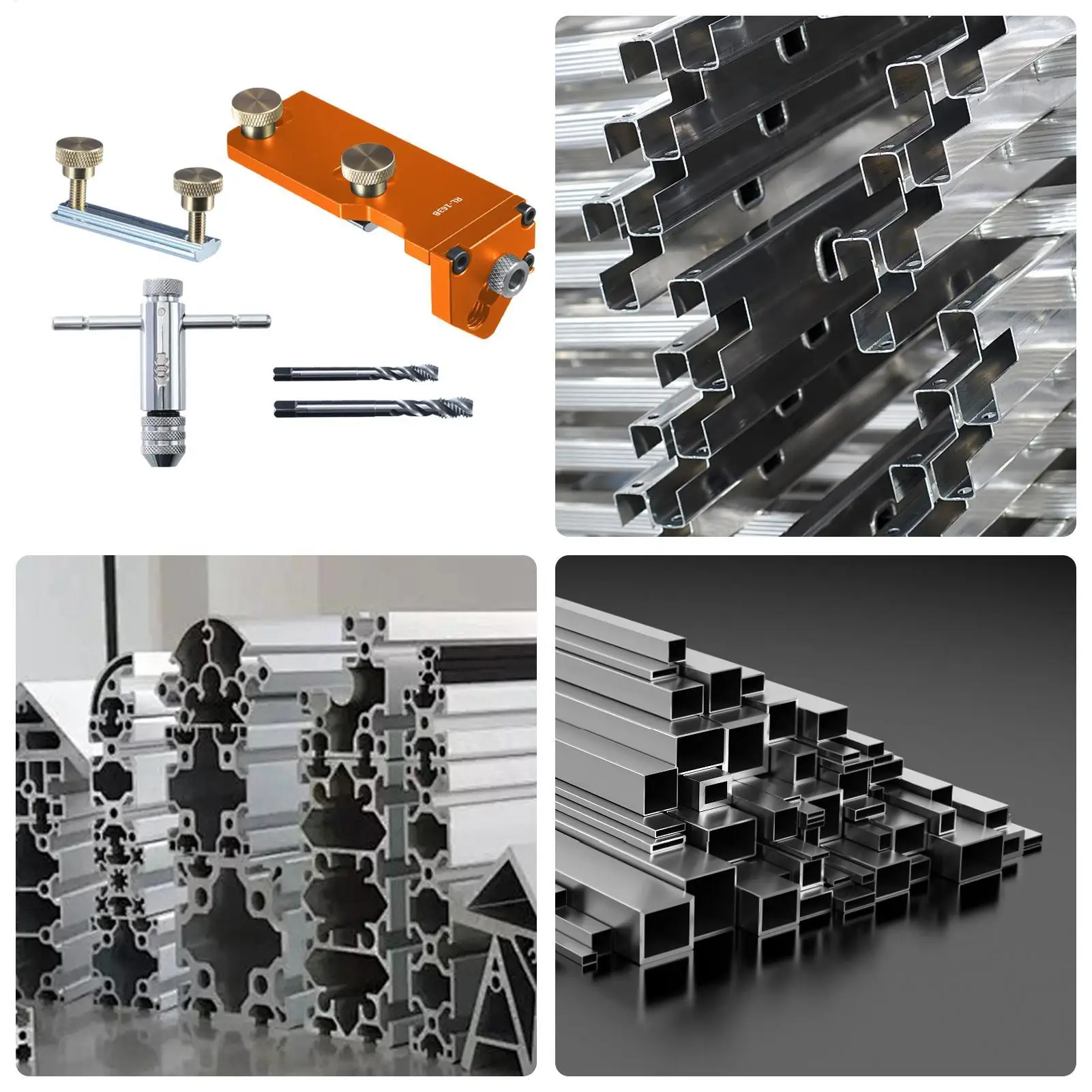 Guía de taladro de extrusión de aluminio, guía de taladro, cortador de plantilla, asistente de roscado, Hardware, barandilla, instalación de fabricación metalúrgica - imagen 5