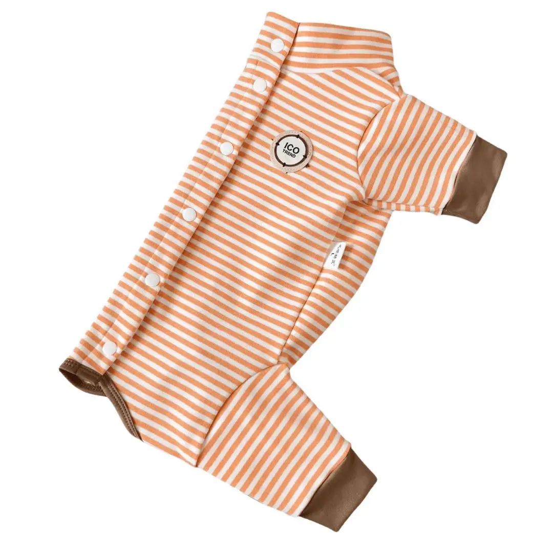 Pet All Inclusive Belly Bottom Shirt Autumn and Winter Striped Versatile Candy Color Warm Four Legged Dog Jumpsuit Puppy Clothes - imagen 5
