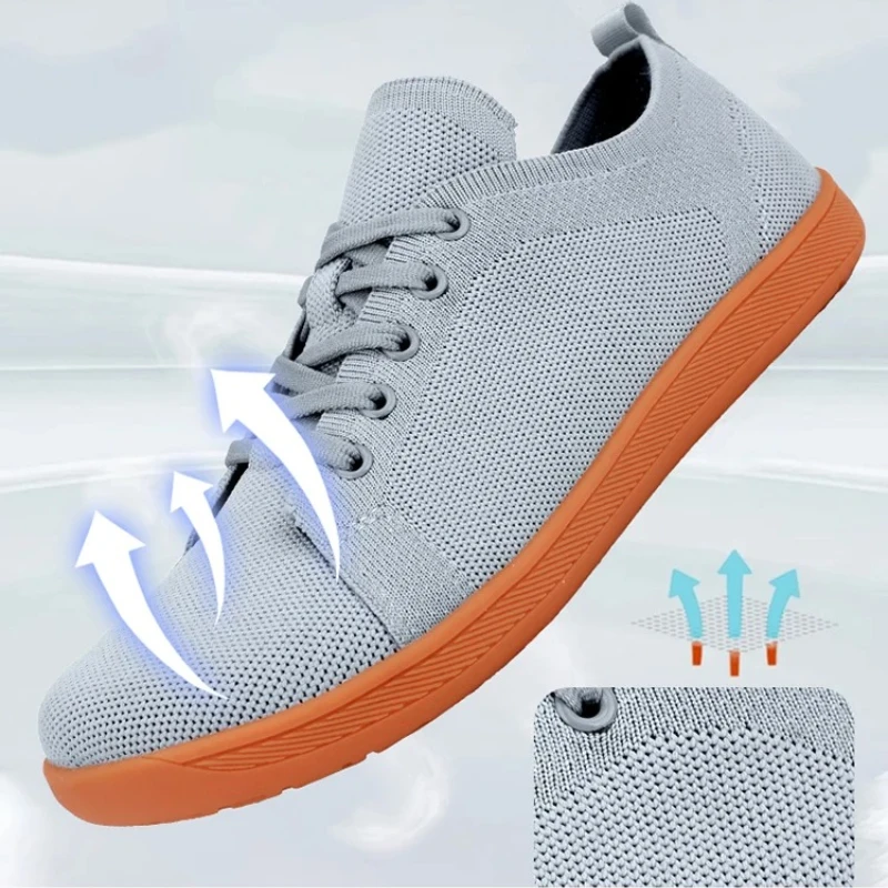 Zapatos descalzos con punta ancha para hombre y mujer, zapatillas minimalistas para caminar, suela de caída cero, malla transpirable - imagen 3