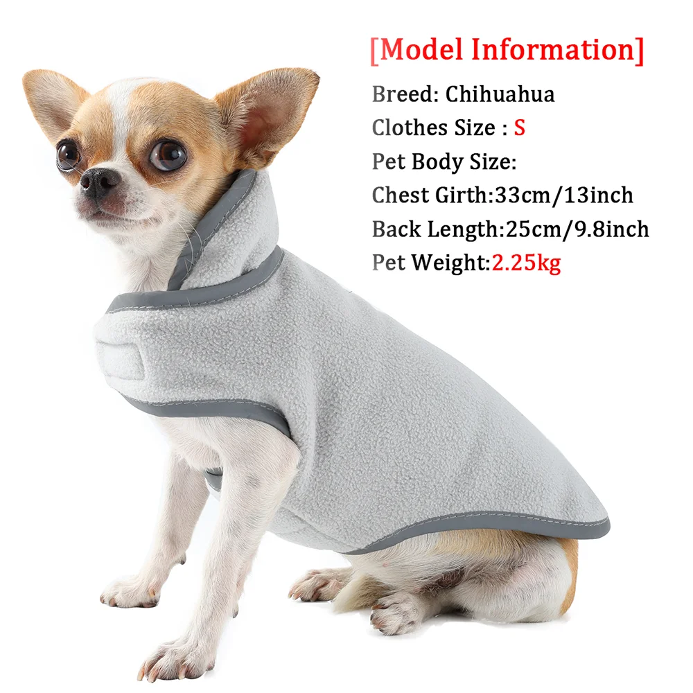 Chaqueta reflectante para mascotas con orificio para correa, trajes impermeables Reversibles para perros pequeños y medianos, chaleco cálido para Chihuahua para invierno - imagen 5