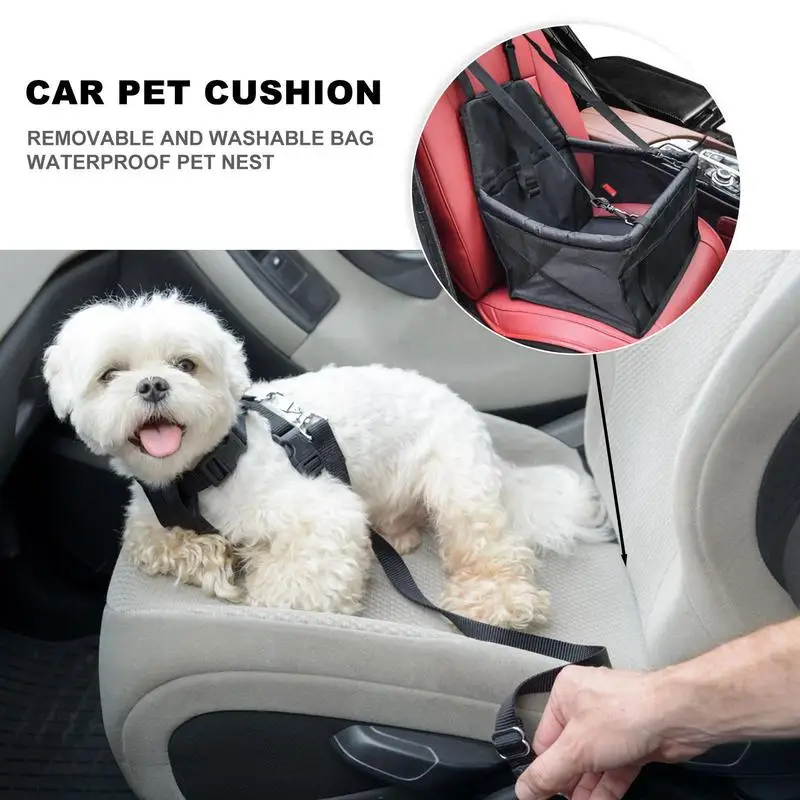 Asiento de coche transpirable para mascotas, asiento de coche lavable para perros y gatos pequeños, reposabrazos perfecto para mascotas pequeñas - imagen 3