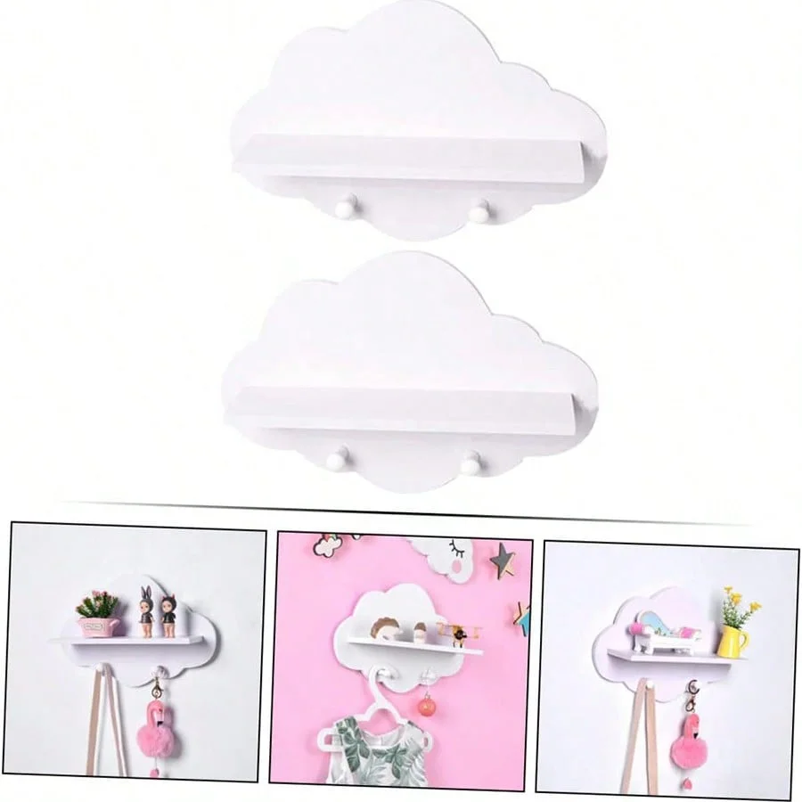 Estante flotante nube de madera maciza para habitación infantil - imagen 3