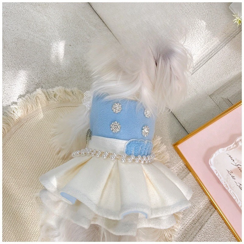 Vestido de otoño/invierno para mascotas, abrigo esponjoso para parejas, ropa de peluche Yorkshire, abrigo de invierno, ropa para perros pequeños, ropa para cachorros - imagen 2