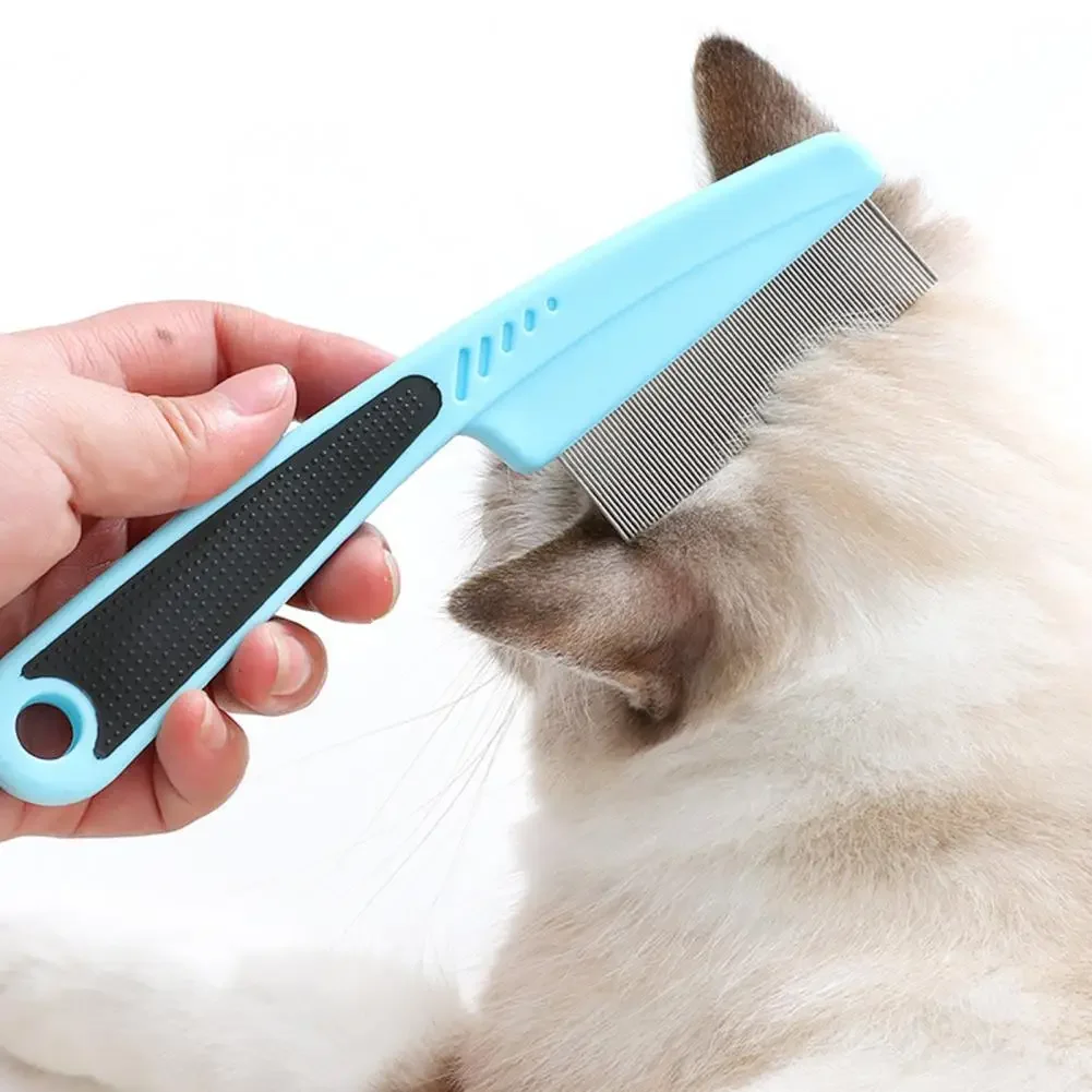 Peine de aseo para mascotas, peine de pulgas duradero de mango largo para perros y gatos, fácil eliminación de pulgas, suministros para el cuidado de los dientes - imagen 4