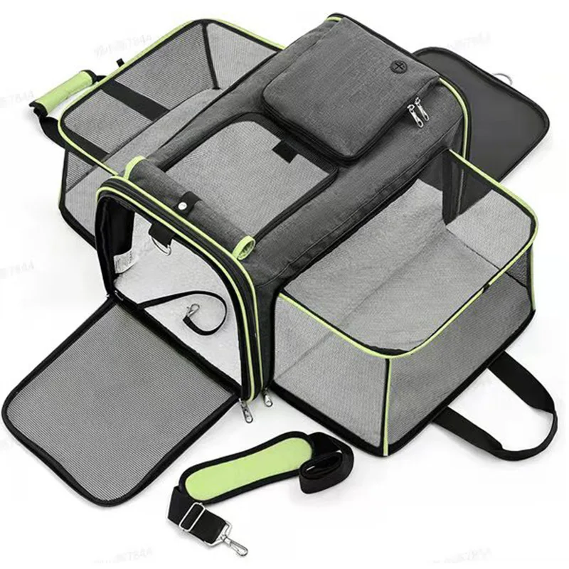 Bolsa transportín cruzado plegable y transpirable para gatos y perros - imagen 5