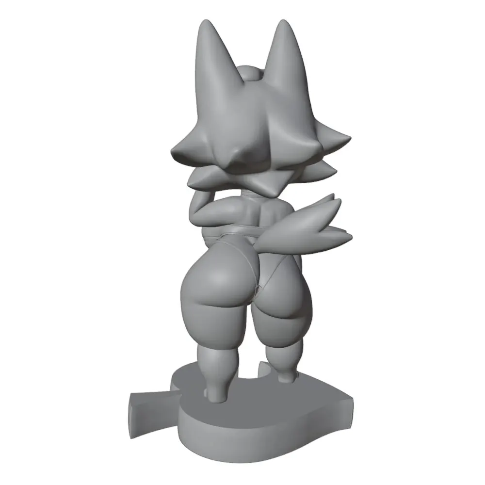 Estatua de anime 3D gris para gatos y perros – Foxy Wolfy sin montar - imagen 2
