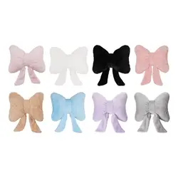 Almohada de felpa con lazo y inserto, cómoda almohada decorativa para coche, para sofá, cama, oficina