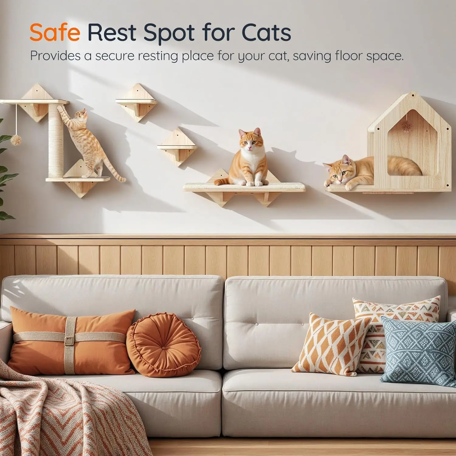 Arbol para gatos con rascador y zonas de descanso seguras y comodas