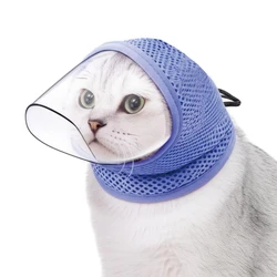 Nuevo gorro para gatito, antilamer, antiarañazos, previene la comida, no bloquear la vista, máscara transpirable para gatos, suministros para mascotas