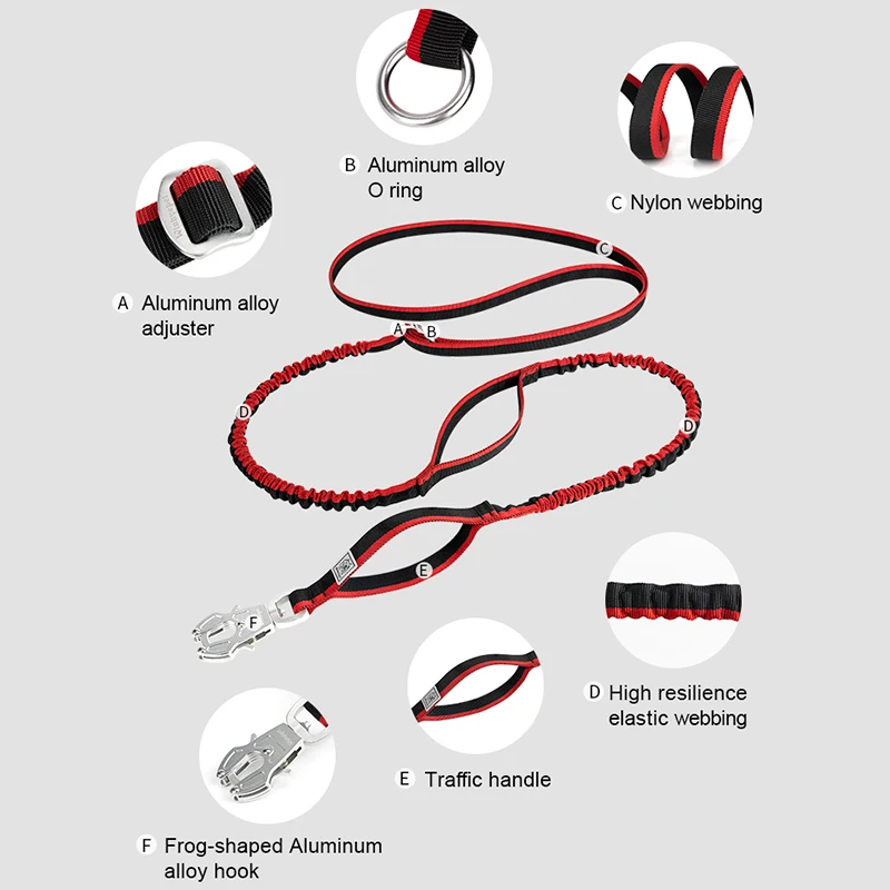 TRUELOVE-Correa de perro resistente con Clip de rana de liberación rápida, resistente al agua, táctica, multifunción, Bungee, Cobra, YL1833 - imagen 3