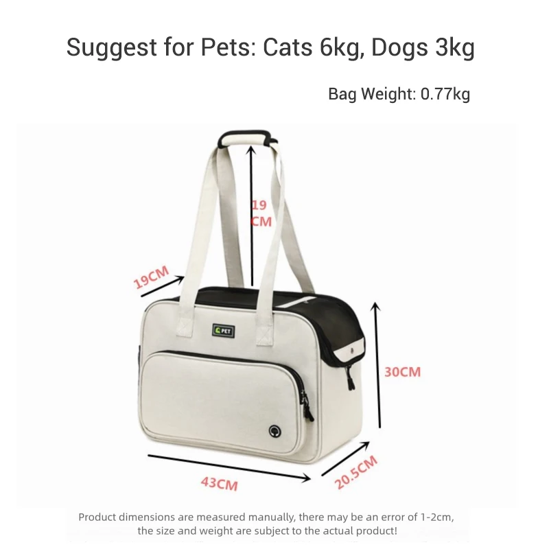 Bolsa de transporte para gatos, bolsa de transporte para perros pequeños, duradera, transpirable, bolso de hombro para mascotas, bolsa de transporte para perros de cara suave sin escape - imagen 2