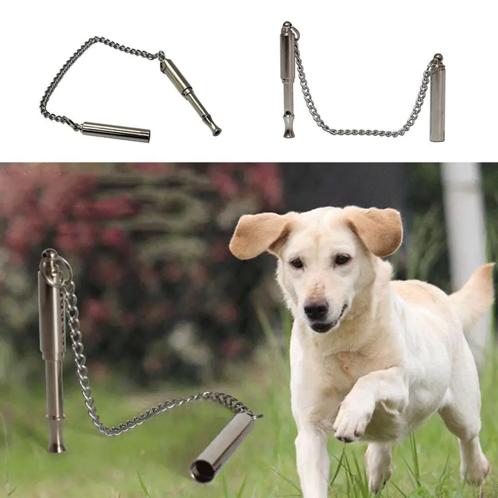 Pet Training Aids Dog Cat Whistle with and Stainless Steel Chain