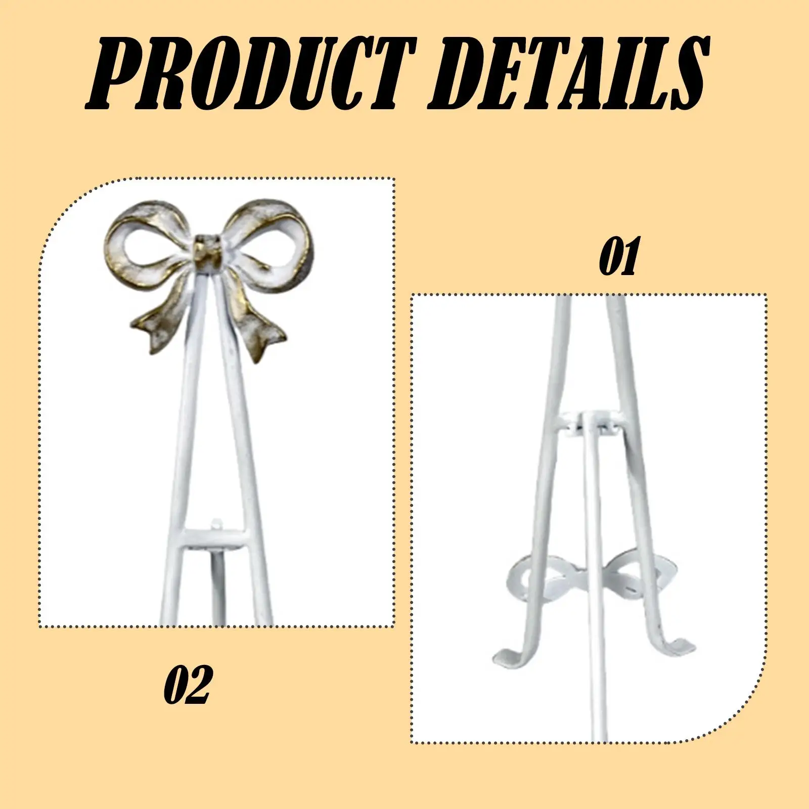 Organizador de soporte para libros de recetas de hierro, accesorio resistente, elegante para placa decorativa, estante de lectura Retro multiusos con diseño de lazo - imagen 5