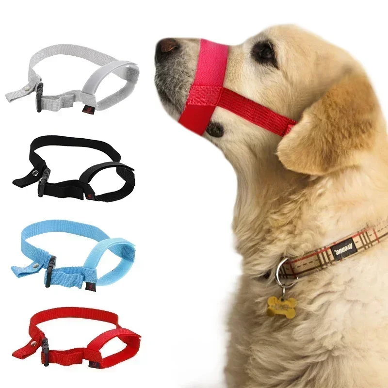 Bozal ajustable para perro, máscara con correas de nailon suave, antimordeduras, cubre la boca para dejar de ladrar, bozal bucal transpirable para perros, suministros para mascotas - imagen 2
