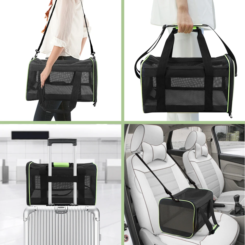 Bolsa transportadora para perros, bolsas de seguridad de viaje para mascotas, bolsas de viaje, transporte aprobado por aerolínea para perros pequeños y gatos - imagen 5