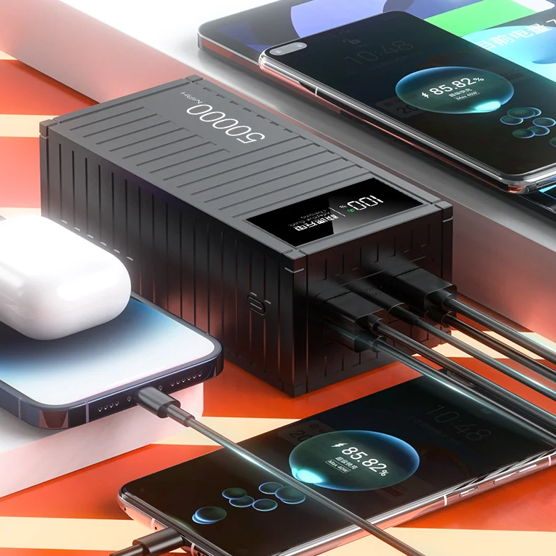 Funda de batería portátil de carga rápida bidireccional, carcasa de Banco de energía artesanal, 50000, 30000, 20000 Mah, placa eléctrica de 66W, PD20W, tipo C - imagen 4