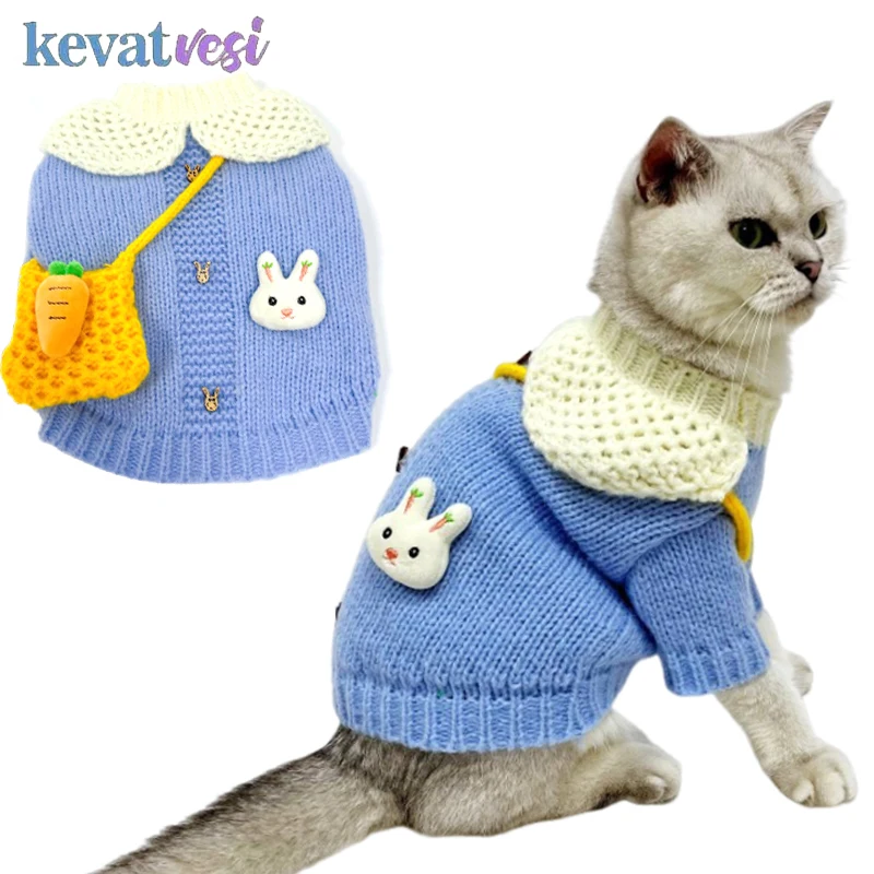 Suéter cálido para Gato, ropa de punto suave para Gatos, perros pequeños y medianos, ropa bonita para gatos con paquete de ropa para Chihuahua Yorkie