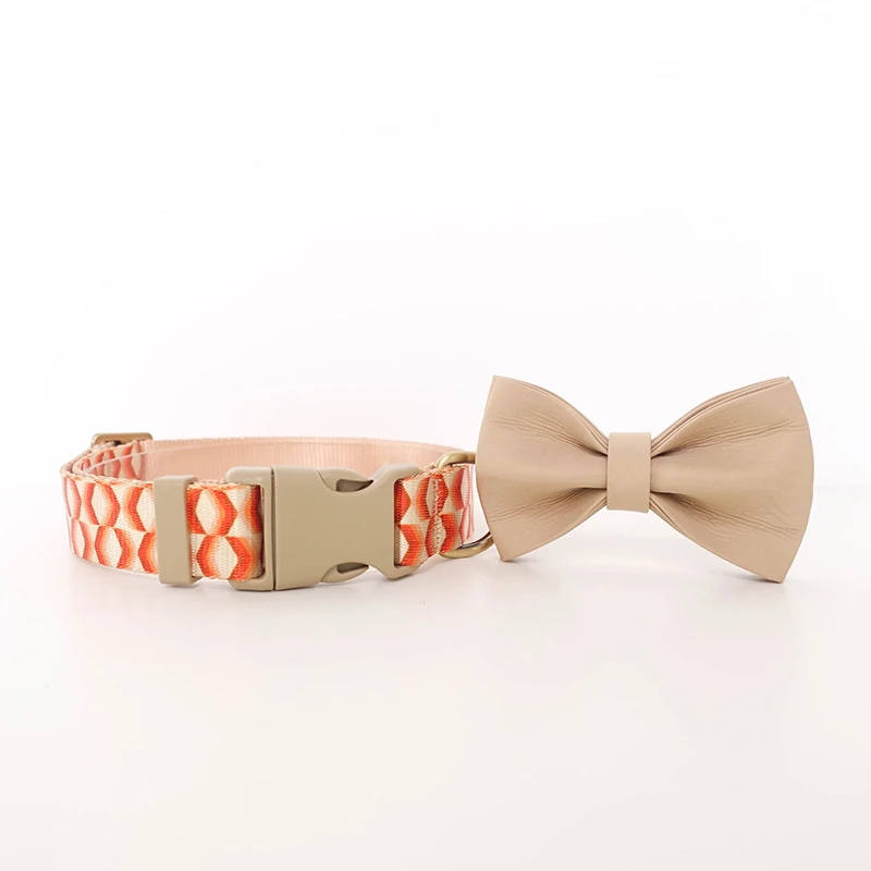 Conjunto de Collar de perro personalizado de diseñador, collares de nailon personalizados con nombre de perro, accesorios, Bulldog Francés, Pug, rombo, sentido PDC364 - imagen 3