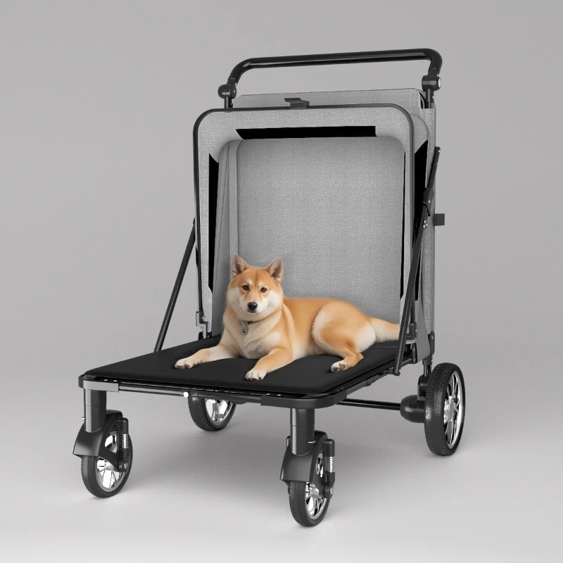 New Large Pet Strollers Medium and Large Dog Travel Large Space Trolley Pet Products - imagen 2