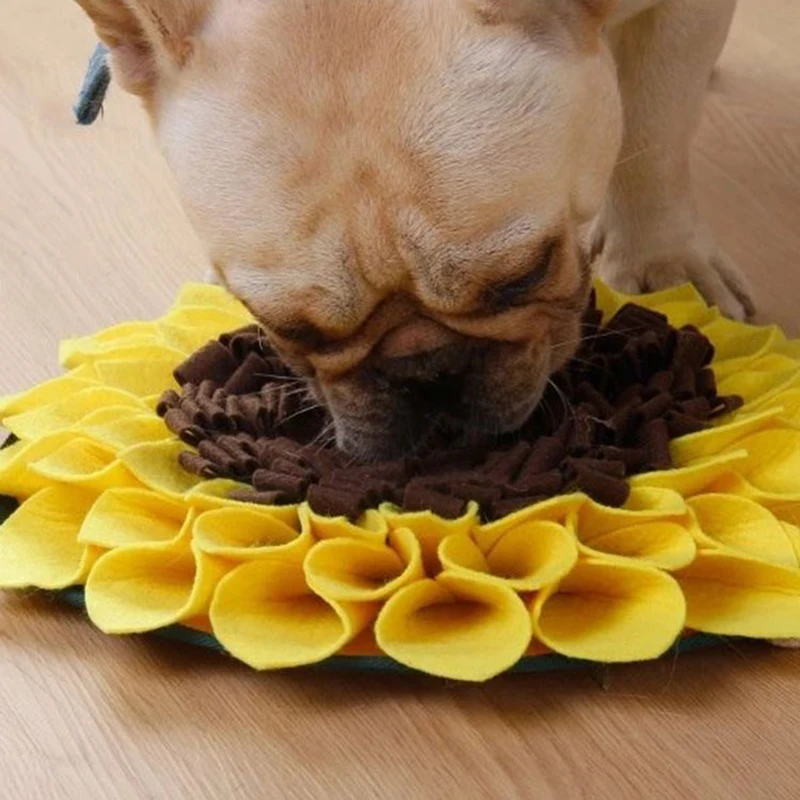 Booteely-alfombrilla antideslizante para olfatear perros, lavable, girasol, alimentación lenta, comida, tratamiento de entrenamiento para la nariz de mascotas
