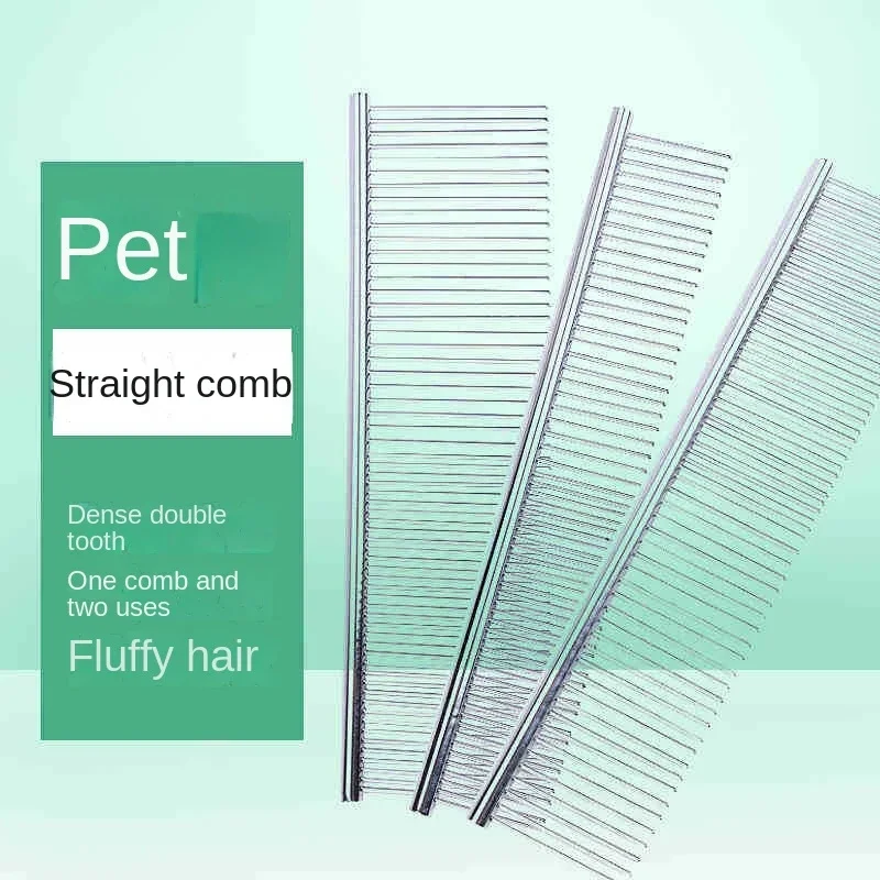 Peine de depilación de mascotas de acero inoxidable, peine de aseo para mascotas, elimina suavemente el pelo anudado suelto, suministros de belleza de limpieza para perros y gatos - imagen 2