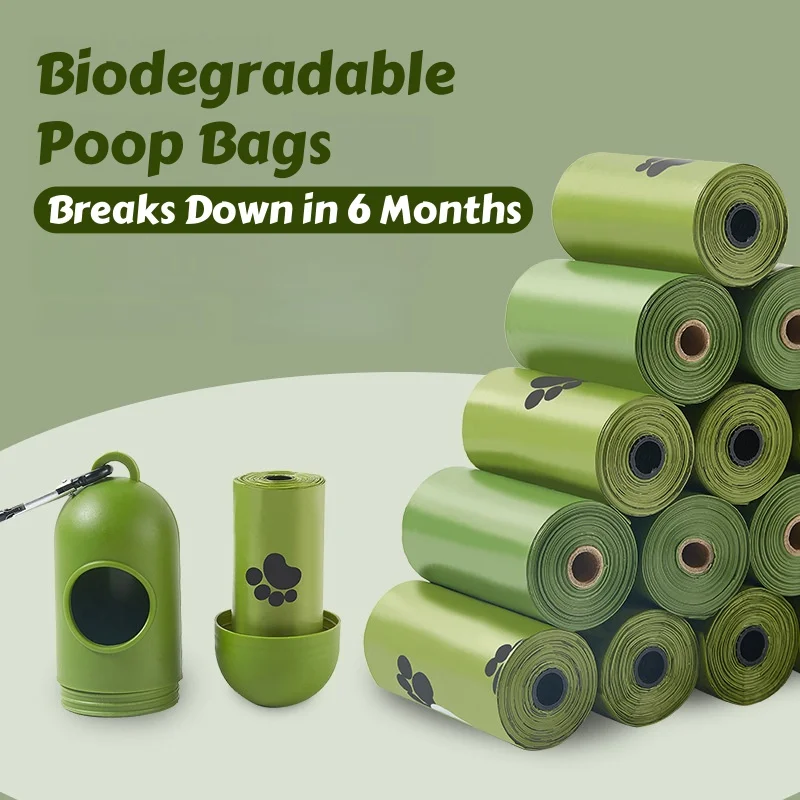 900 bolsas biodegradables para caca, bolsas gruesas para residuos de perros/gatos, portátiles y a prueba de fugas para limpieza al aire libre en movimiento