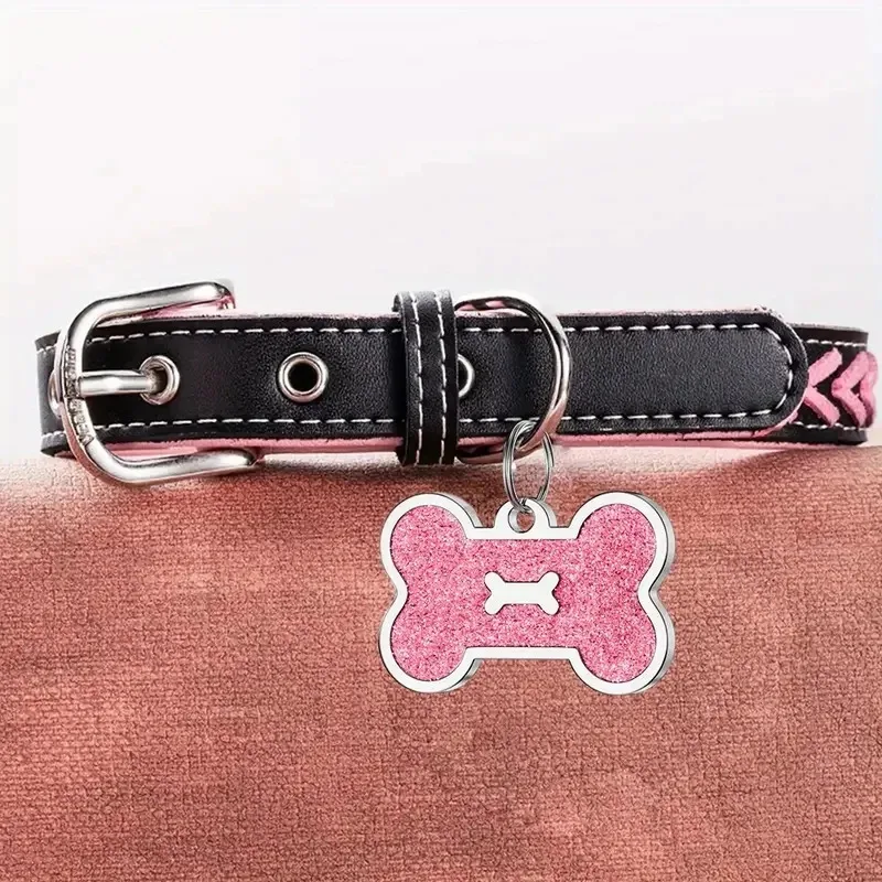 Etiqueta de Metal personalizada con grabado de mascota, nombre de identificación, perro, antipérdida, accesorios personalizados con forma de hueso de mascota, colgante de etiqueta de teléfono, decoraciones para cachorros