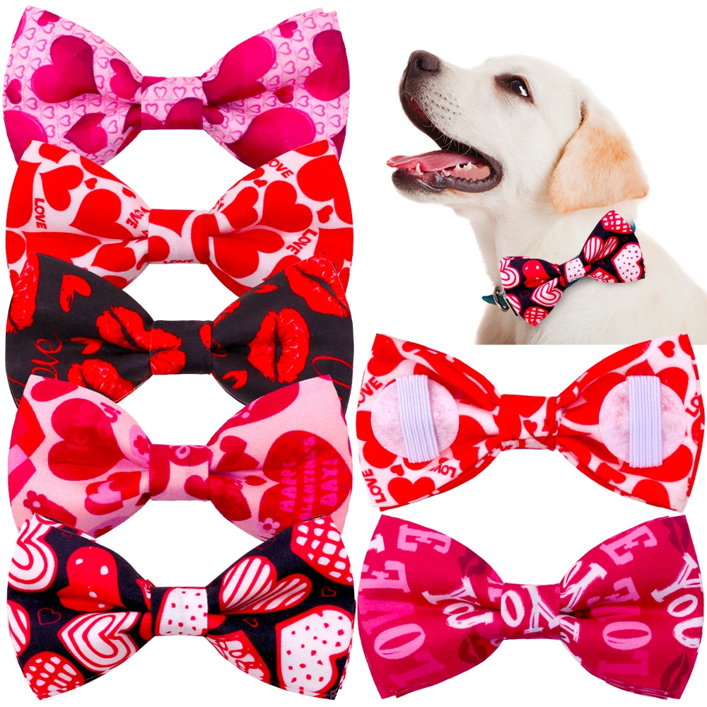 Lazo de UDS extraíble para perro, accesorios para el cuidado de mascotas, 50 perro y amor, para el Día de San Valentín