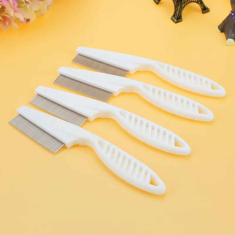 Herramientas de aseo para el cabello de las pulgas, cómodas, de acero inoxidable, eliminación de pulgas para mascotas, para gatos, perros, cepillo de desparado para mascotas, pelo corto y largo, eliminación de piel - imagen 4