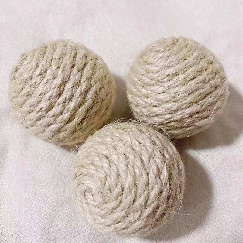 5 uds. Pelota con sonido para gatos, pelota interactiva de Sisal hecha a mano para rascar gatos, juguete para gatos con sonidos, juguetes para el hogar - imagen 2
