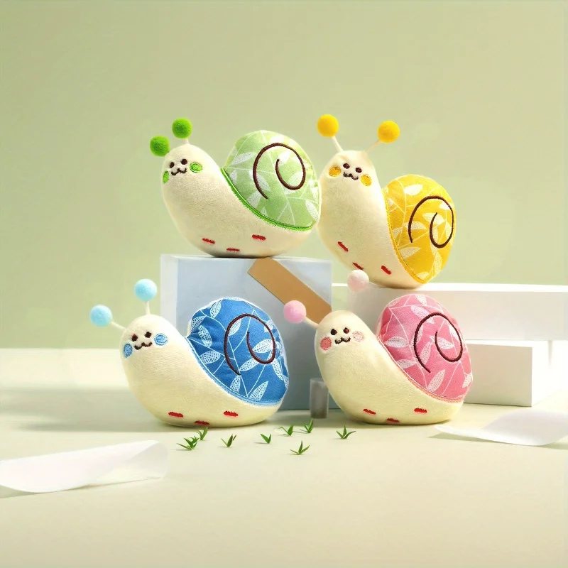 1 Uds. Juguete interactivo de peluche para mascotas, rechinar y limpiar los dientes, divertido juguete para perros pequeños con forma de Caracol para aliviar el aburrimiento - imagen 3