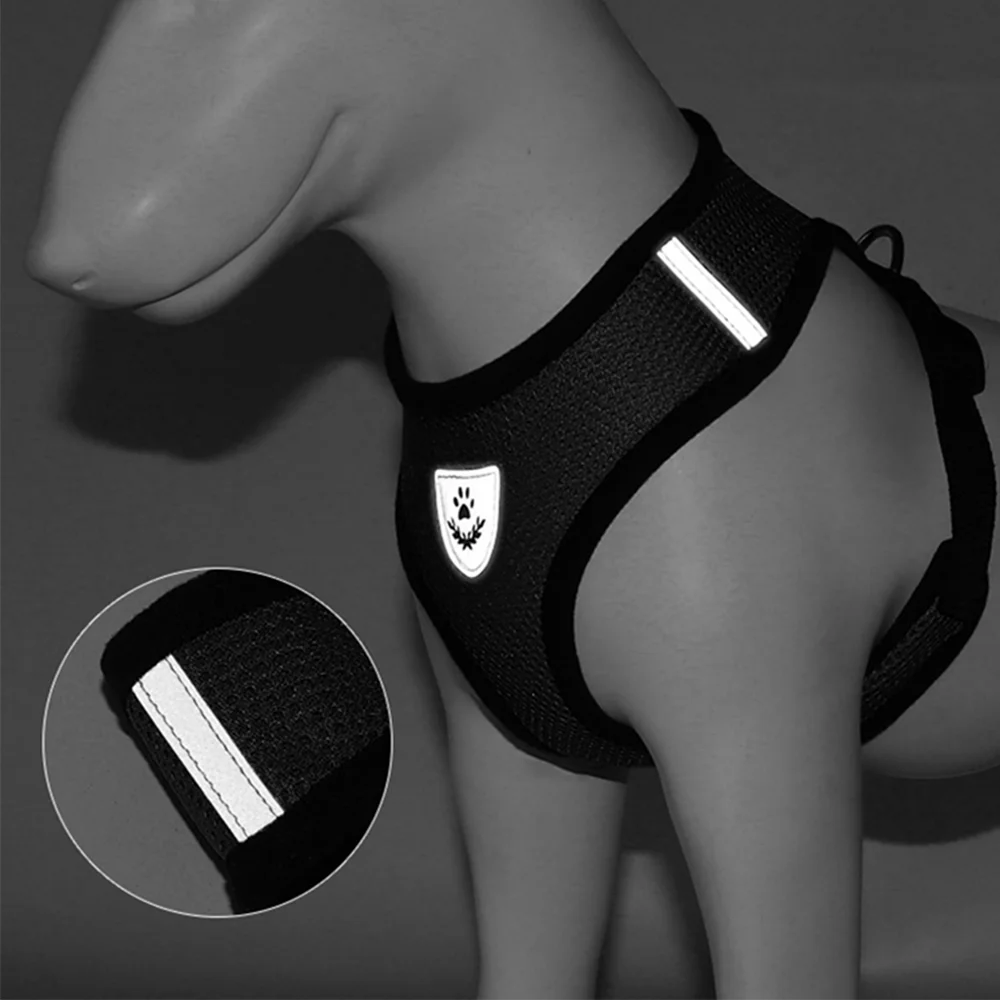 Juego de arnés y correa reflectantes para perros pequeños y medianos, chaleco transpirable para mascotas, collar ligero, suministros para gatitos - imagen 5