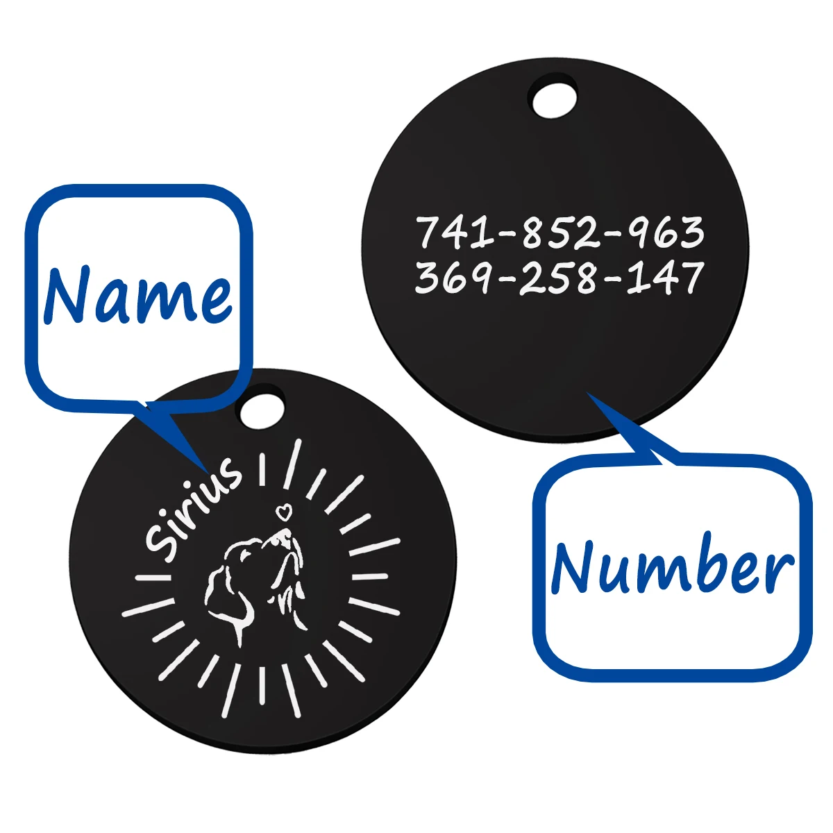 Etiqueta de identificación de perro personalizada, Collar de nombre de identificación de perro, grabado gratis, etiqueta de identificación de cachorro, etiquetas de nombre de mascota antipérdida, colgante, accesorios para mascotas - imagen 4