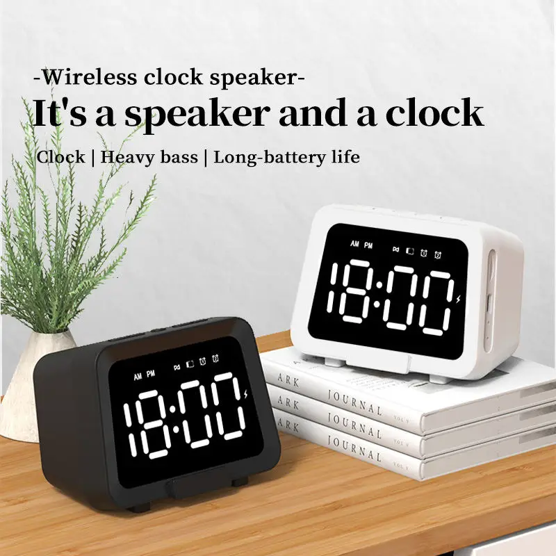 Reloj despertador Bluetooth portátil con altavoz y pantalla LED - imagen 3