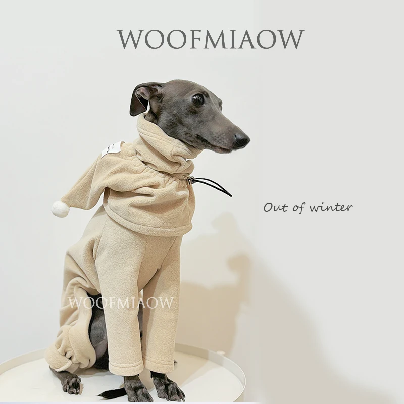 Ropa suave de invierno para perros, disfraces de galgo con sombrero, ropa cálida para perros, abrigo Whippet, mono de galgo italiano