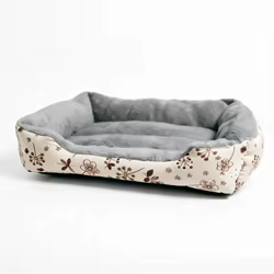 Cama de felpa floral cálida para perros y gatos todas las tallas