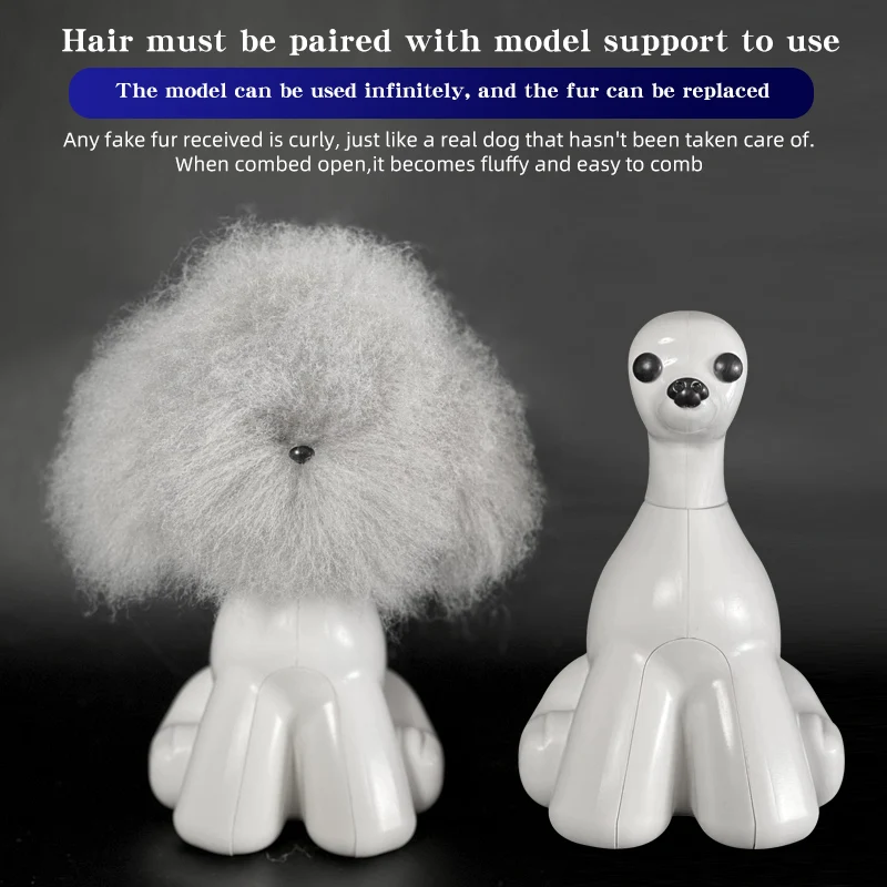 Cabeza de peluche práctica simulación pelo estilo lindo pelo cabeza multifuncional modelo estudiante práctica modelo perro para el cuidado - imagen 3