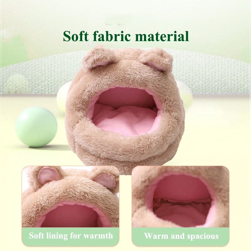 Nido de algodón cálido para mascotas pequeñas, nido de hámster para todo el año, rama de flores, ratón, conejillo de indias, bolsa de miel, planeador, cerdo holandés, suministros para mascotas - imagen 2