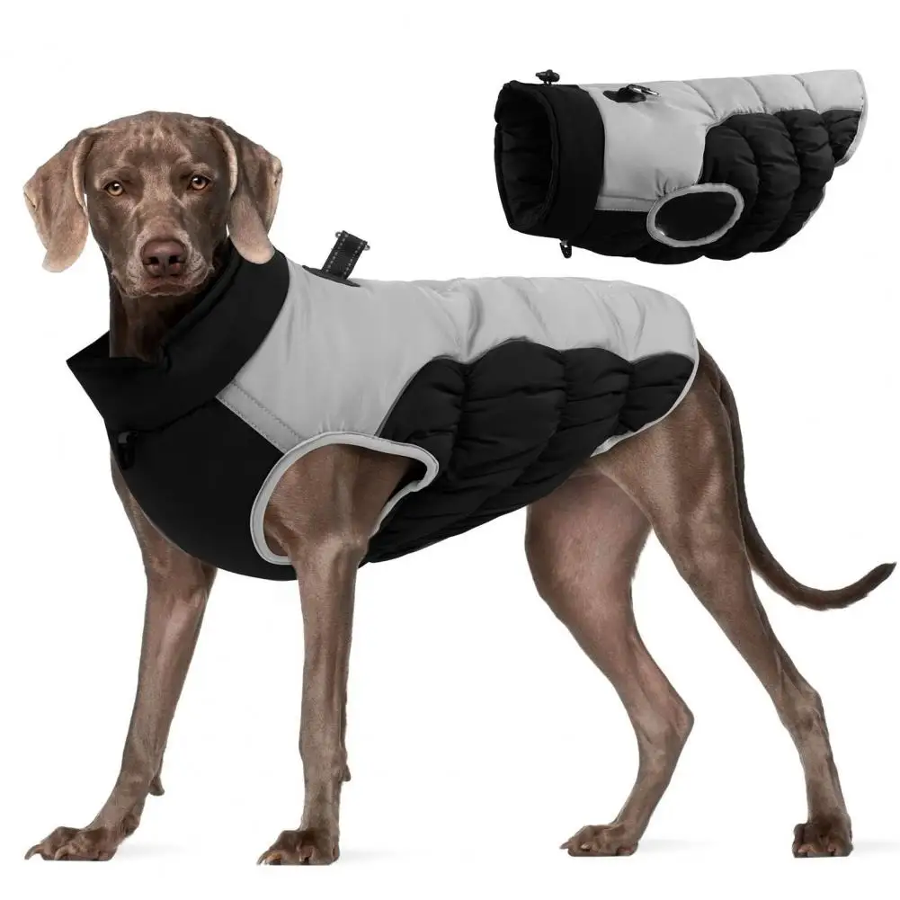 Abrigo reflectante de invierno para perro, chaqueta de cuello alto de 2 patas, impermeable, protección contra la nieve, cremallera suave, Parkas para mascotas - imagen 4