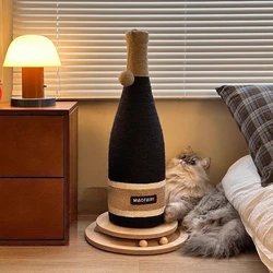 Rascador sisal esquinero para gatos con juguetes de cuerda