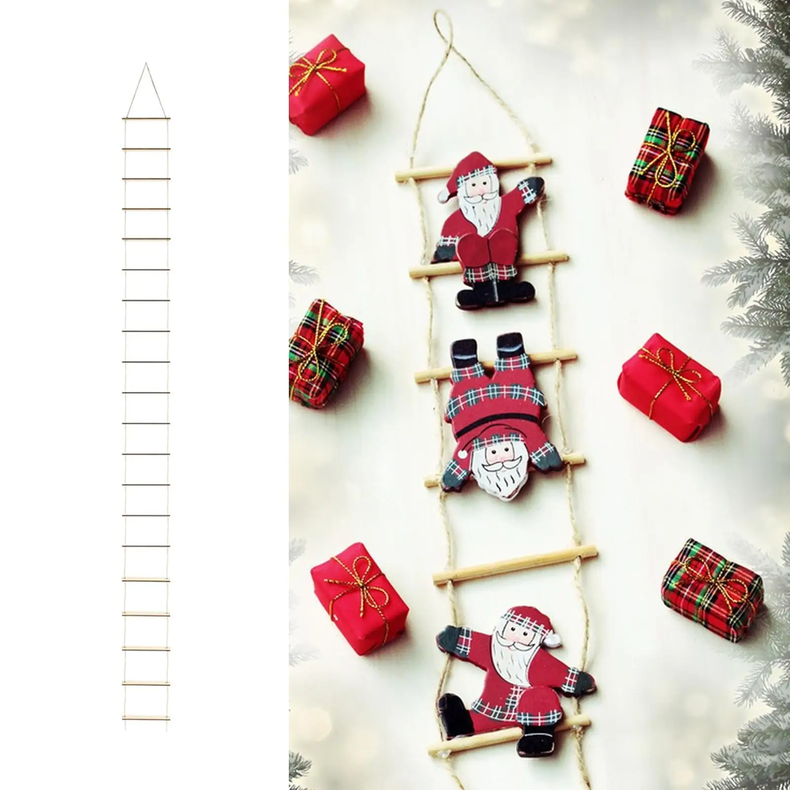 Miniature Ladder for Gnomes with 20 Wooden Steps for Windowsills