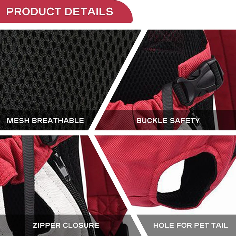 Benepaw-mochila transpirable para perros pequeños y medianos, portador frontal de mascotas manos libres para cachorros y gatos, viajes al aire libre, senderismo y Camping - imagen 4