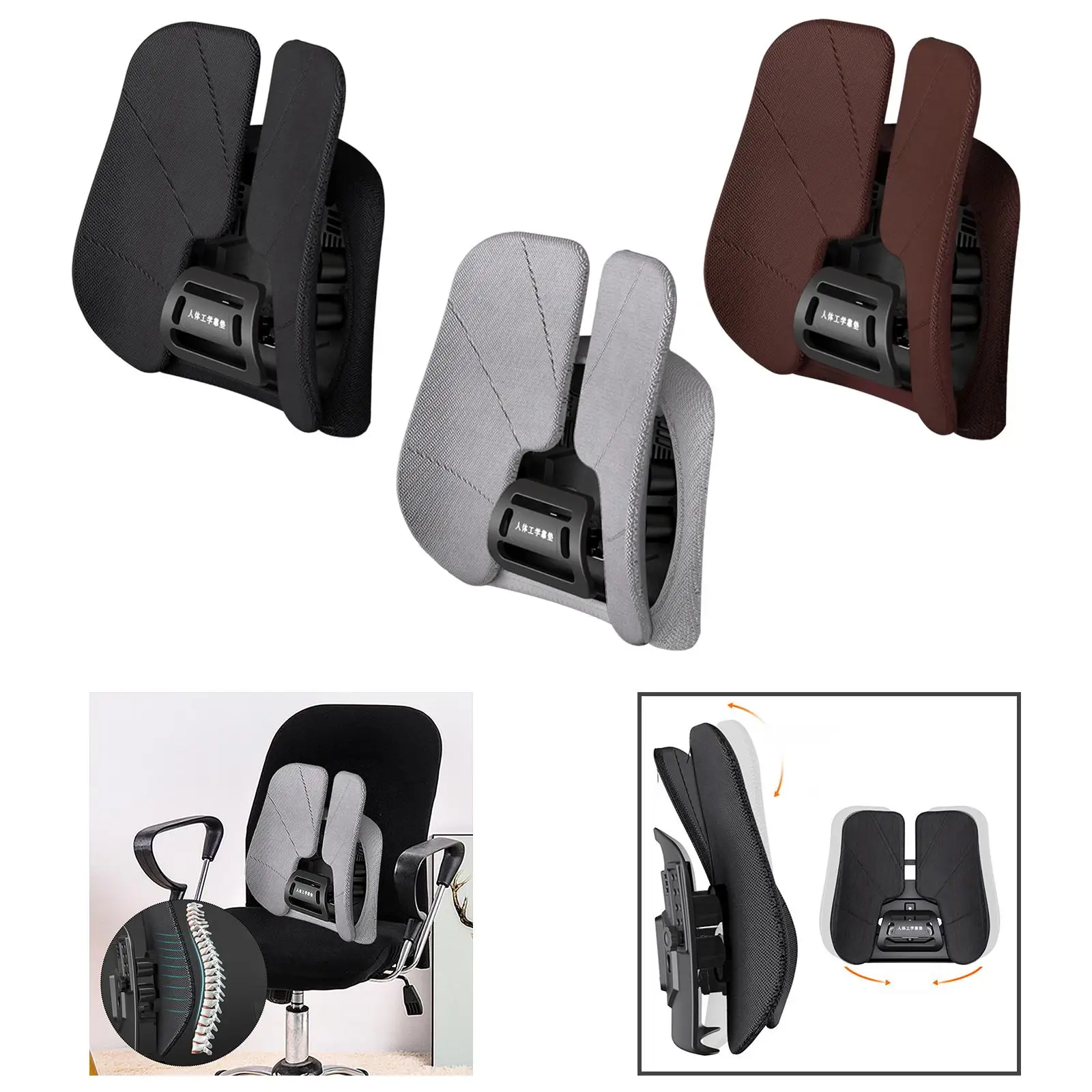 Cojín de asiento, almohada de apoyo para lumbares, cojín de silla de apoyo para respaldo para asientos de coche con lumbares,