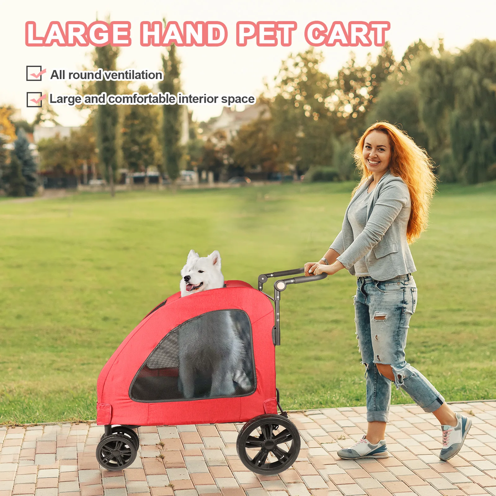Carrito plegable para perros medianos y grandes - paseo comodo - imagen 2