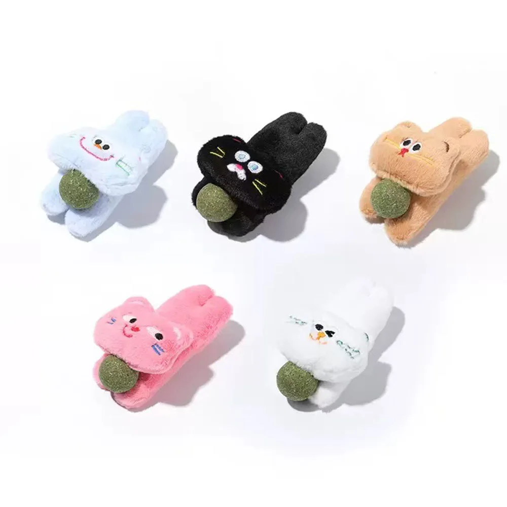 Juguete de peluche para gatos con bola de hierba gatera, muñeca resistente a masticar para limpieza de dientes y dentición, juguete interactivo para mascotas con gatito