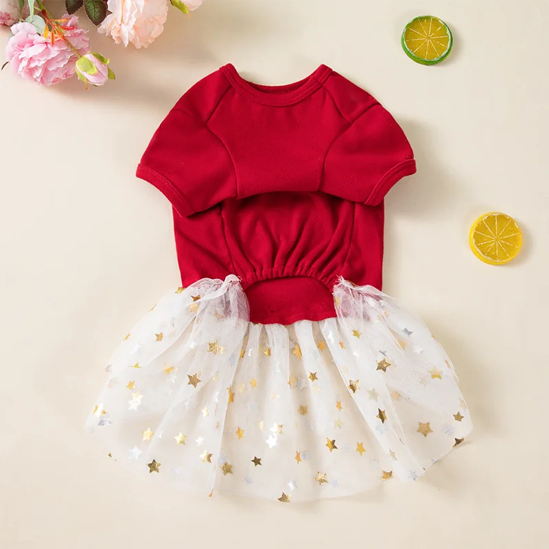 Trajes de Navidad para perros, vestido de vacaciones para perros y niñas, disfraz ligero, ropa para cachorros, ropa para mascotas con lazo, ropa para gatos - imagen 3